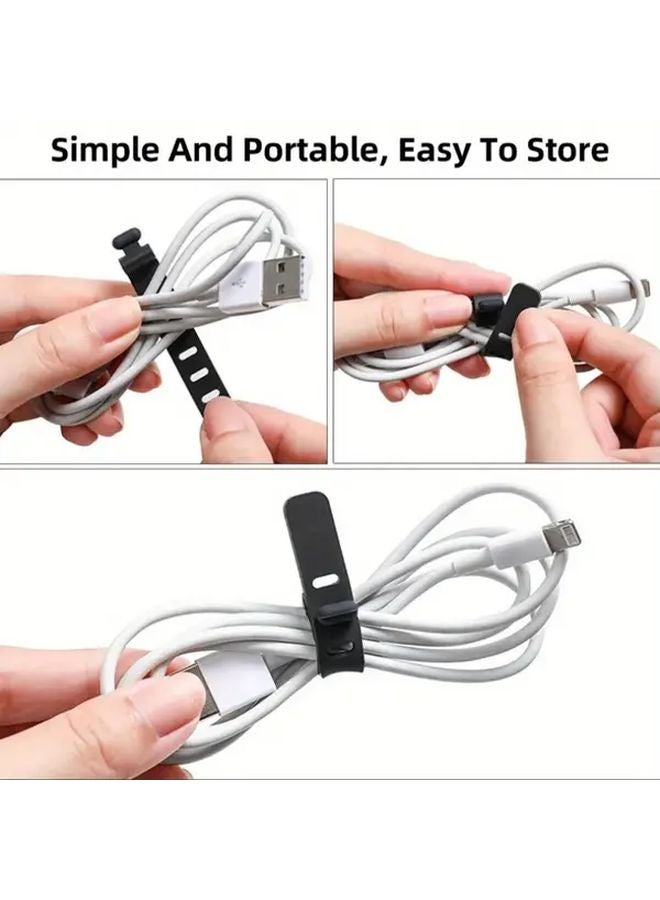 20 قطعة منظمات كابلات سيليكون قابلة لإعادة الاستخدام، أربطة إدارة عالية المرونة للإلكترونيات - Image 5