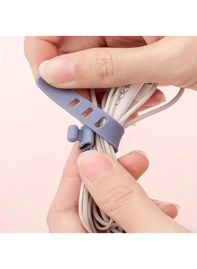 20 قطعة منظمات كابلات سيليكون قابلة لإعادة الاستخدام، أربطة إدارة عالية المرونة للإلكترونيات - Image 4