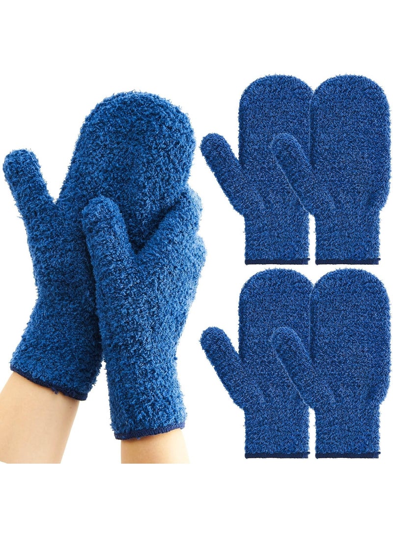SYOSI Pool Cleaning Mitts, 2 Pairs Spa and Pool Scrubbing Gloves, Durable Reusable Cleaning Mitts for Swimming Pools Hot Tubs Spa Surfaces, Non-Scratch Soft Scrub Care for Easy Maintenance, Blue - Image 1