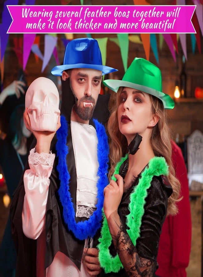 JaGely 48 Pieces Neon Party Supplies 24 Neon Gangster Hats 24 Pcs Feather Boas for Christmas Glow Party Hora Loca 80's(Vividness, Electroplated Material) - Image 5