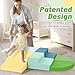 TODIBY 6Piece Soft PU Leather Toddlers Climbing Toys Baby Foam Climbing Blocks for Toddlers 3 Foam Play Gym Climbing Structures Indoor Climb and Crawl Activity Play Set Light Blue and Green - Image 4