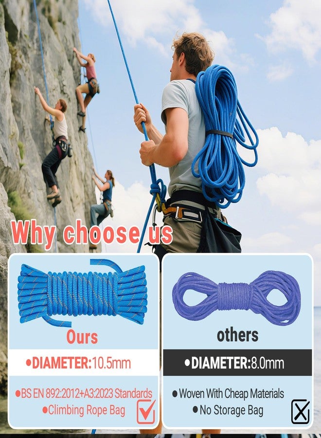 Brobantle 10.5mm Climbing Rope,32FT Static Rock Climbing Rope for Escape Rope Ice Climbing Equipment Fire Rescue Parachute - Image 5