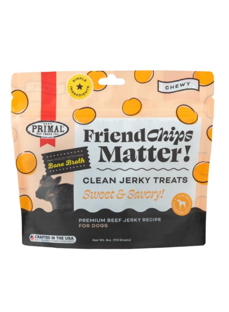 Primal Pet Foods Friend Chips Matter Beef With Broth Jerky Treat For Dog 113g - Image 1