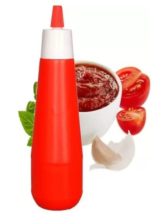 ImegaZ Reusable Squeezy Sauce Bottle, Food Grade Ketchup Bottle, Freezer Safe (400 ML, Red color, Pack of 3) - Image 1