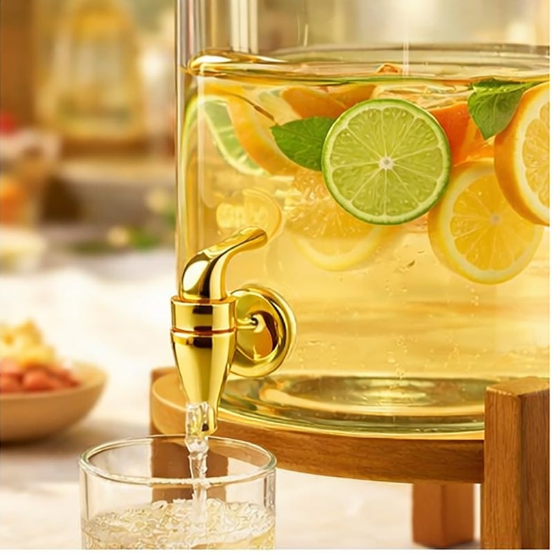 Wringo 3 LTR Borosilicate Glass Detox Water jug Dispenser with Wooden Stand, Beverage Dispenser for Beer, Water, Cocktails, Detox Drinks & More, Perfect for Parties &,Daily Uses Set of 1 (WR-03) - Image 4