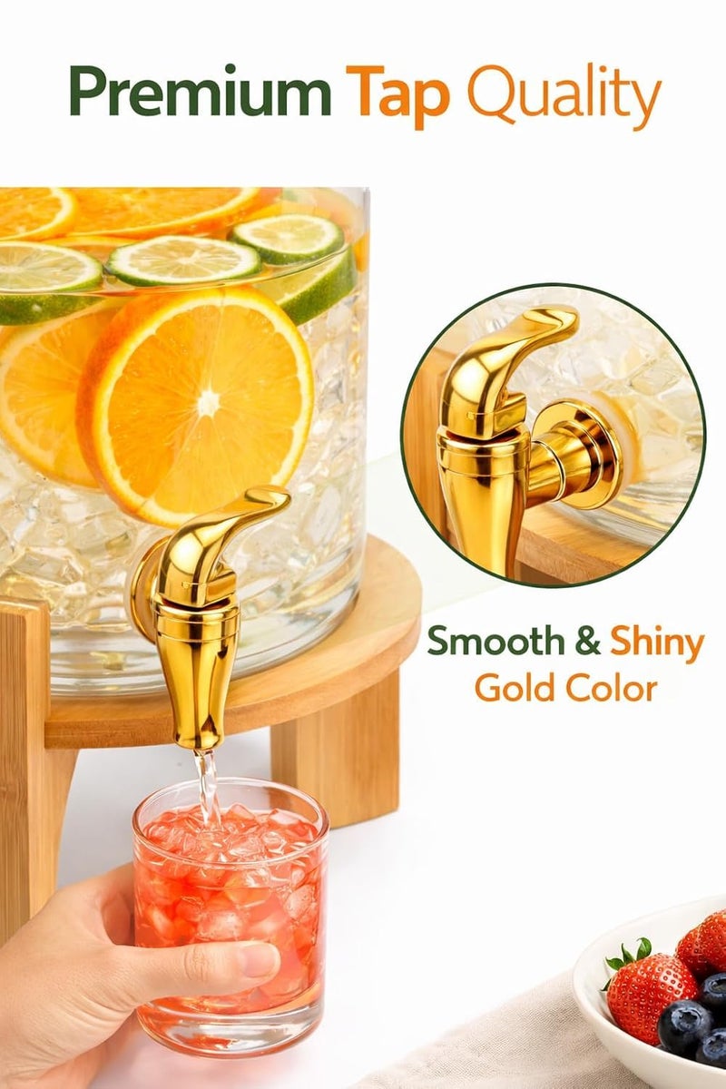 Wringo 3 LTR Borosilicate Glass Detox Water jug Dispenser with Wooden Stand, Beverage Dispenser for Beer, Water, Cocktails, Detox Drinks & More, Perfect for Parties &,Daily Uses Set of 1 (WR-03) - Image 5