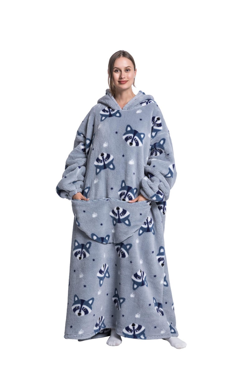 Capecage Blanket Hoodie Long Hooded Blanket Sweatshirt as Birthday Gifts for Women Men Long Wearable Blanket for Men WomenFox - Image 2