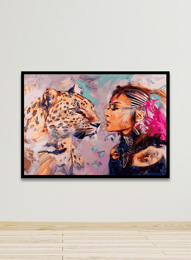 ماركتنا لوحة جدارية قماشية فنية لتزيين الحائط بتصميم عصري مع برواز اسود مجوف مقاس (120x80) قطعة واحدة - Image 1