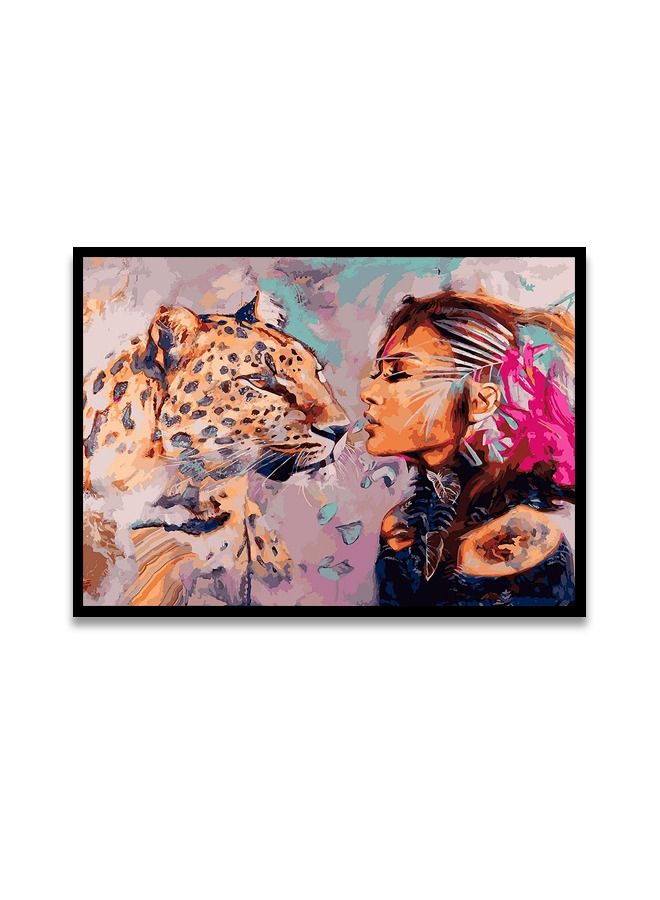 ماركتنا لوحة جدارية قماشية فنية لتزيين الحائط بتصميم عصري مع برواز اسود مجوف مقاس (120x80) قطعة واحدة - Image 2