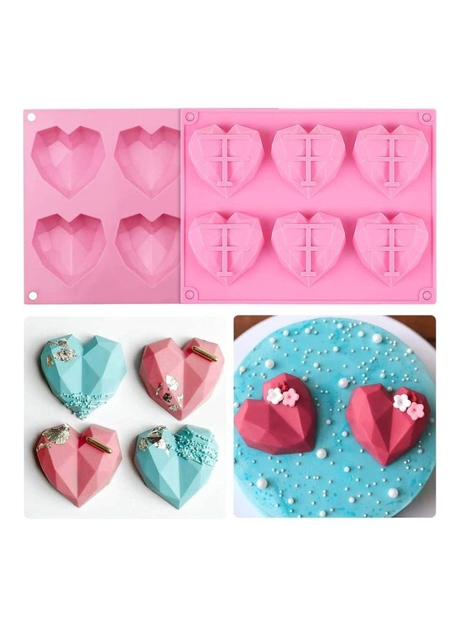 Loquat Heart Shaped Silicone Mould Pink 22x17x2.2cm - Image 2