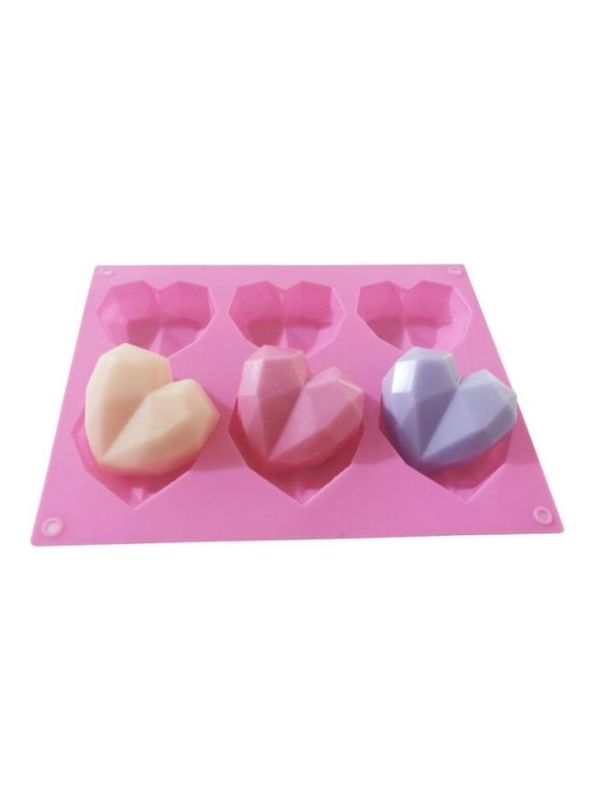 Loquat Heart Shaped Silicone Mould Pink 22x17x2.2cm - Image 1
