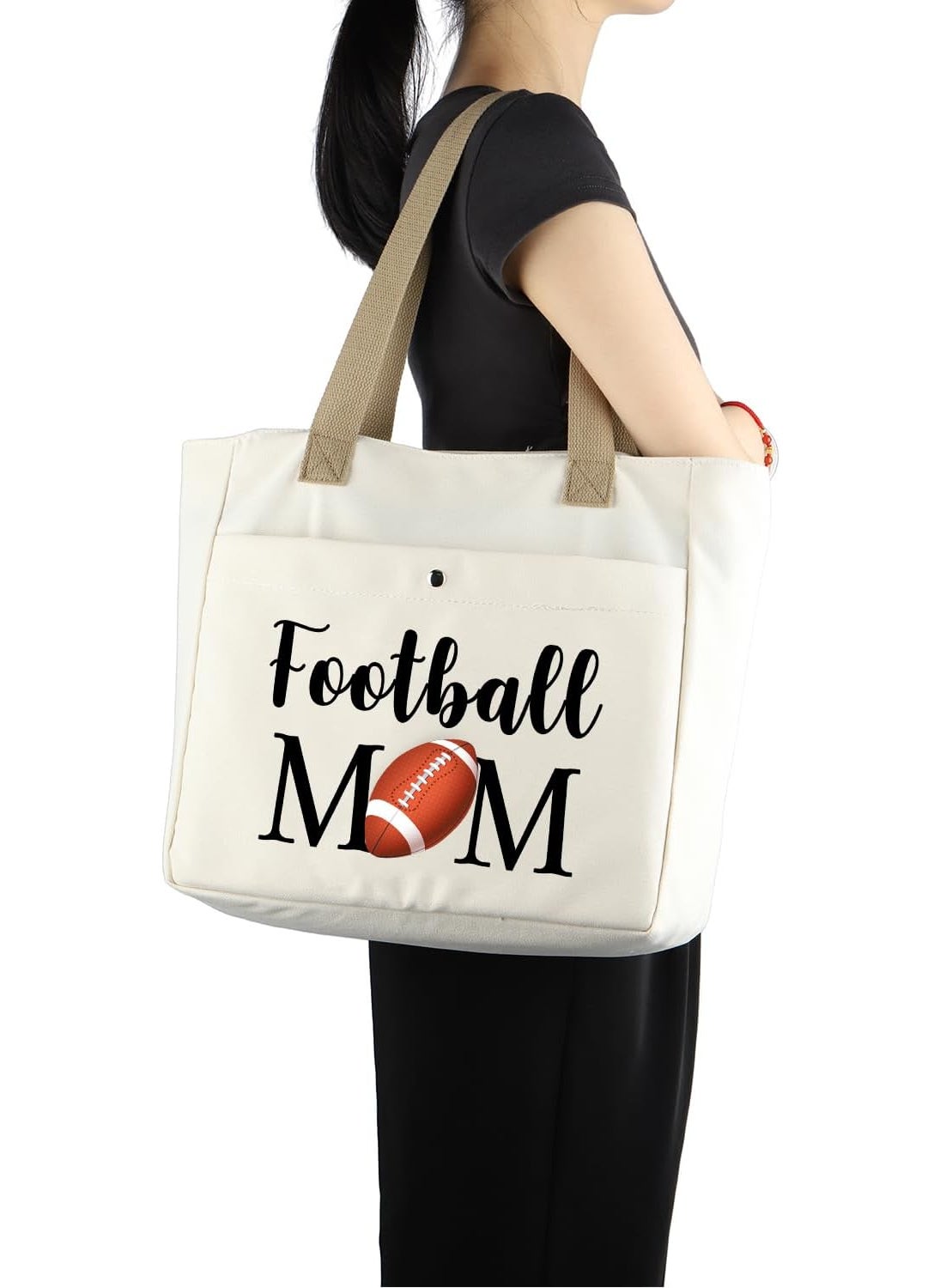 MBMSO MBMSO Football Mom Tote Bag  Gifts for Football Lovers and Team  Sports Gym Bags for Mom  - Image 4