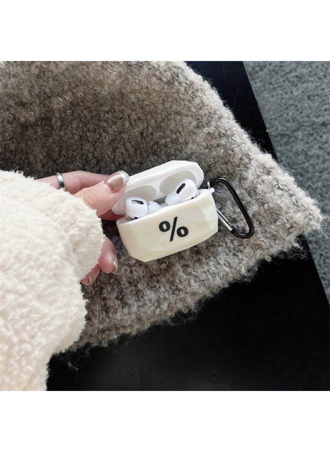 Generic - Percent Sign For Airpods Pro For Apple Bluetooth Wireless Earphone Case 1/2/3 Generation Diamond Pattern Protective Case Soft-Color:Diamond Grain Percent Sign + Hook-Applicable Model:Airpods 3 Generation - Image 1