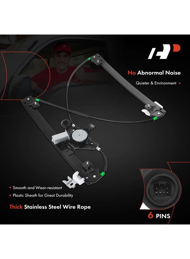 A-Premium Power Window Regulator with 6-pin Motor Compatible with Nissan Pathfinder 2013-2021 Sport Utility Front Right Passenger Side - Image 5