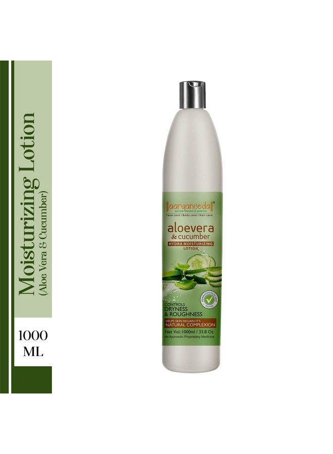 Aryanveda Hydra Moisturizing Body Lotion For Dry Skin With Aloe Vera & Cucumber For Men & Women 1000 Ml - Image 3