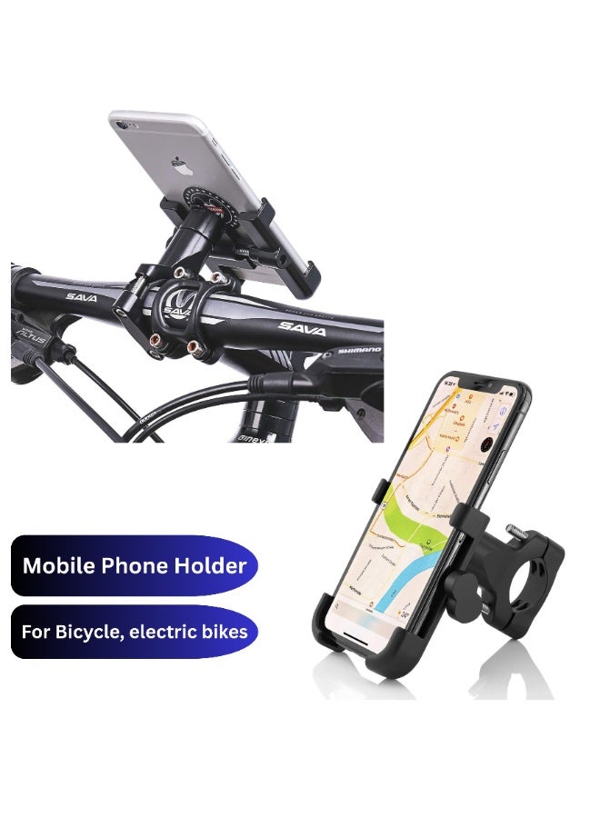 Fukukawa Adjustable Bike Phone Holder Handlebar Mount Universal Mobile Holder for Bicycle Motorcycle Scooter Compatible with 4 to 7 Inch Smartphones Anti Slip Secure Clamp Black - Image 1