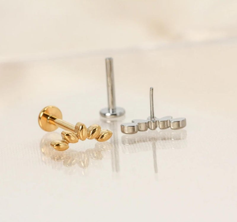NONTAI Titanium Flat Back Earrings 20G, Threadless Climber Stud Cartilage Tragus Conch Helix Piercing Jewelry - Image 3