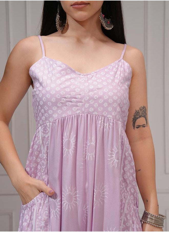 Vishudh Vishudh Women Pink Wide Leg Printed Jumpsuit  - Image 5