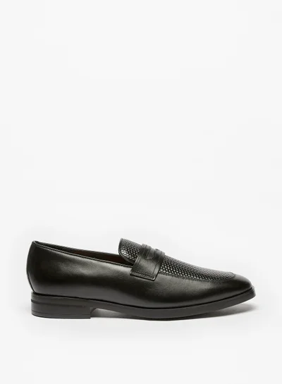 لو كونفورت Mens Textured Slip-On Penny Loafers