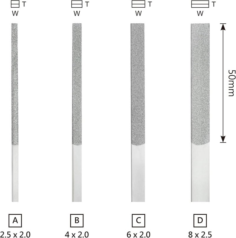 Miracle MIRACLE Tapered Diamond Files Set 12Piece Grit 120 200 400 - Image 4