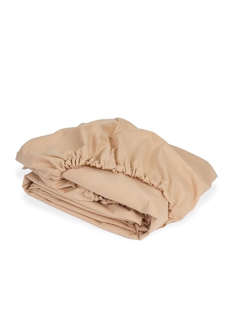 طقم ملاية سادة مقاس 120*200 سم، بيج  - Image 2