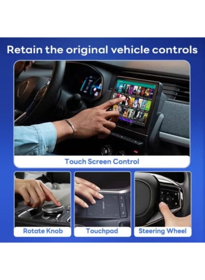 محول لاسلكي ذكي ونظام أندرويد متكامل - رامات 4 جيجا ومساحة 32 جيجا - تشغيل يوتيوب ونتفليكس - مزود بمخرج HDMI وواي فاي مزدوج لجميع السيارات - Image 2