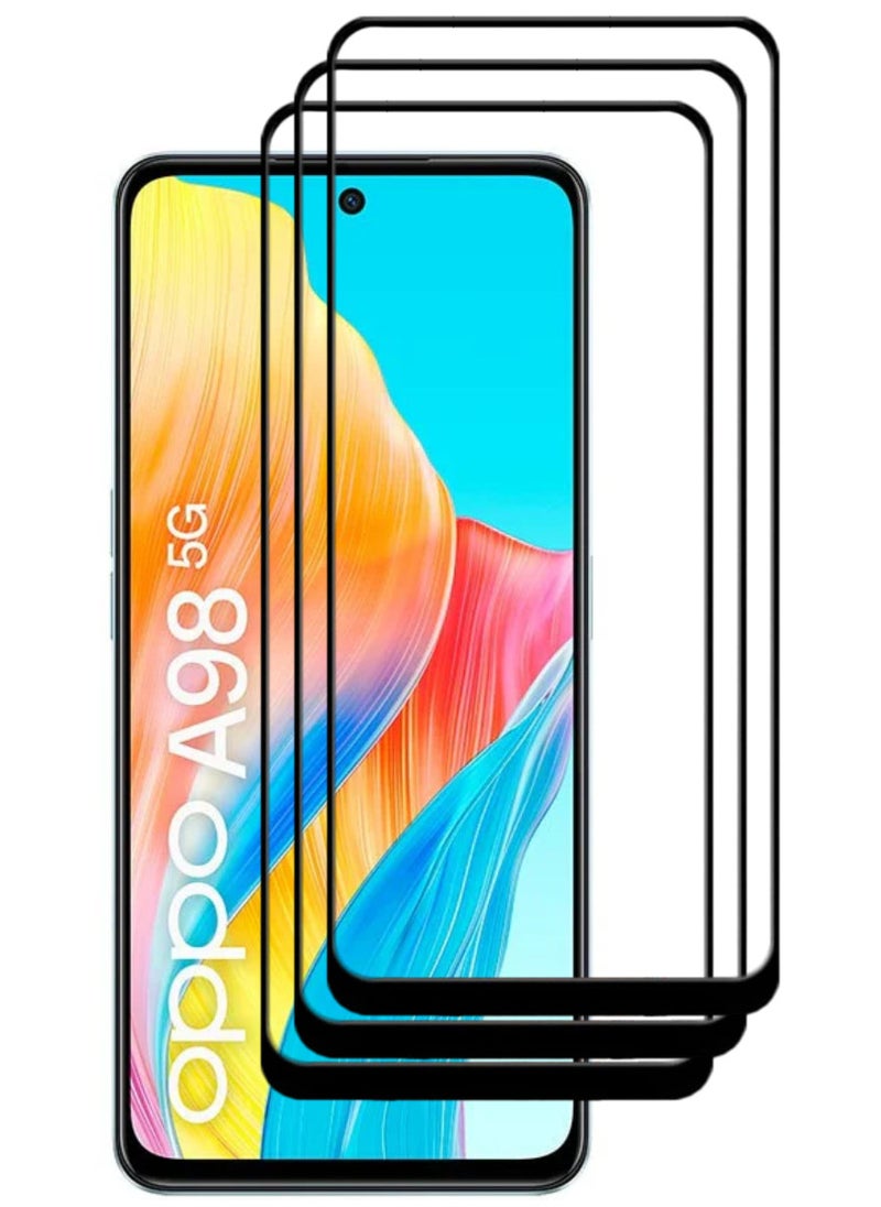 ACLIX 3 Pieces Antistatic ESD Dustproof Premium Quality High Definition Tempered Glass Screen Protector Designed For Oppo A98 - Image 1