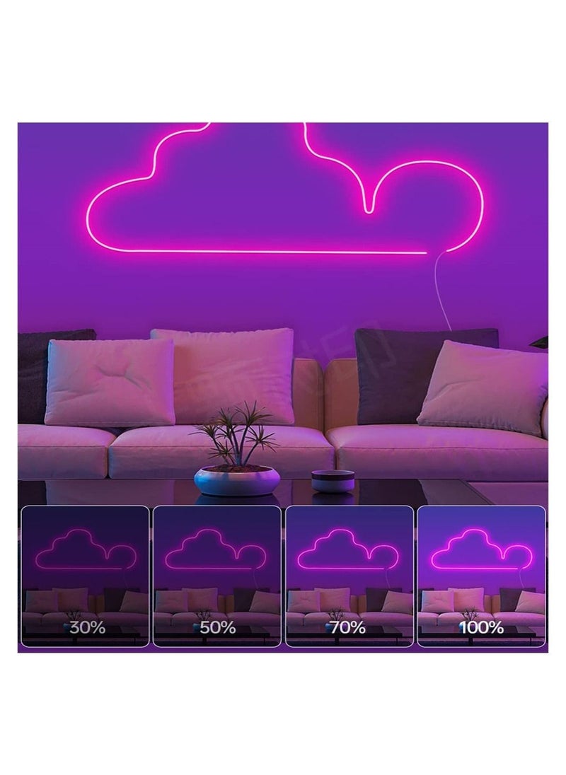 DMG TECH - Smart Neon Light Strip, Wifi DIY Neon Light Strip, 3m with APP Control and Music Sync, Wifi Voice Activated Connection Alexa and Google, Suitable for Bedroom, Living Room, Game Decoration - Image 1