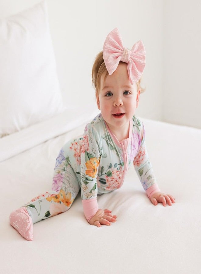 Posh Peanut Convertible Baby Sleepers - Girls Footless Baby Pajamas with 2 Way Zipper for Easy Diaper Changes, Erin, 6-9 Months Mint - Image 4