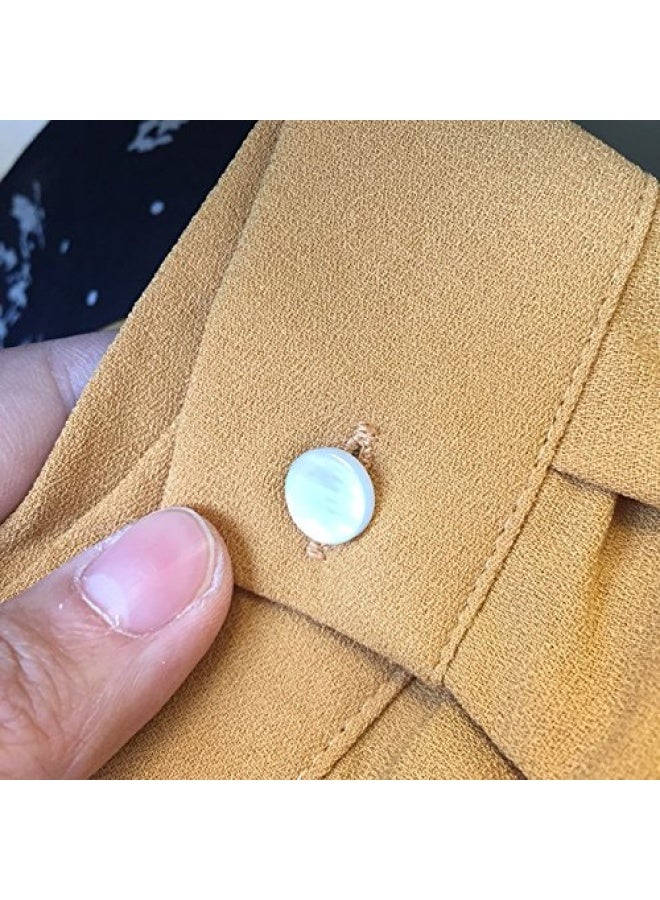 YaHoGa 10PCS 12mm 12 inch Genuine White Mother of PeYaHoGa 10PCS 12mm (1/2 inch) Genuine White Mother of Pearl MOP Buttons Bulk White MOP Buttons with Shank for Clothes Suits Coats Sweatersarl MOP Buttons Bulk White MOP Buttons with Shank for Clothes Suits Coats Sweaters - Image 2