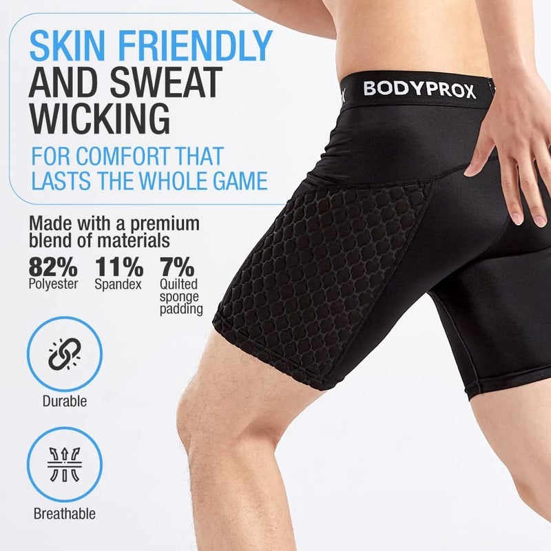 Bodyprox Baseball Sliding Shorts for Men, Compression Padded Slider Shorts - Image 1