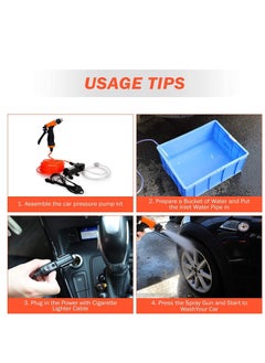 SYOSI Electrical Car Wash Pump 12V DC Portable High Pressure Self priming Quick Car Water Pump Washer Kit 80W Handheld Car Cleaning Device Powerful and Versatile Cleaning Solution for Home and Car Use  - Image 5