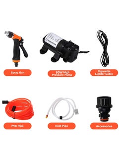 SYOSI Electrical Car Wash Pump 12V DC Portable High Pressure Self priming Quick Car Water Pump Washer Kit 80W Handheld Car Cleaning Device Powerful and Versatile Cleaning Solution for Home and Car Use  - Image 2