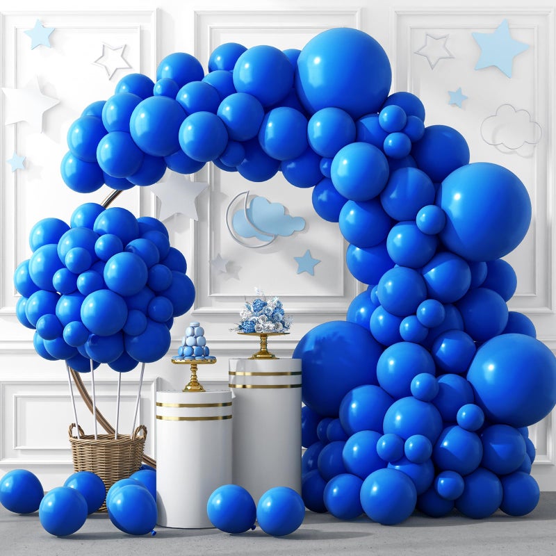 RUBFAC 129pcs Dark Blue Balloons Different Sizes 18 12 10 5 Inch for Garland Arch for Birthday Gender Reveal Baby Shower Graduation Party Decoration - Image 2