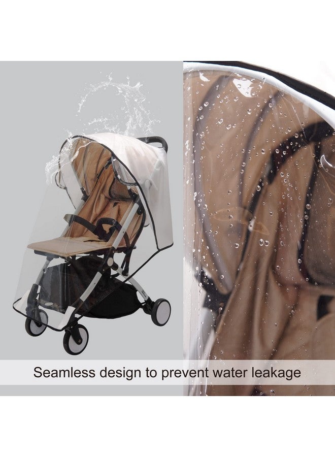 bemece Baby Stroller Rain Cover Bemece Universal Stroller Accessory Waterproof Windproof Travel Weather Shield Thick & Durable Protect From Dust And Snow With Breathable Ventilation Mesh Clear Visibility - Image 3