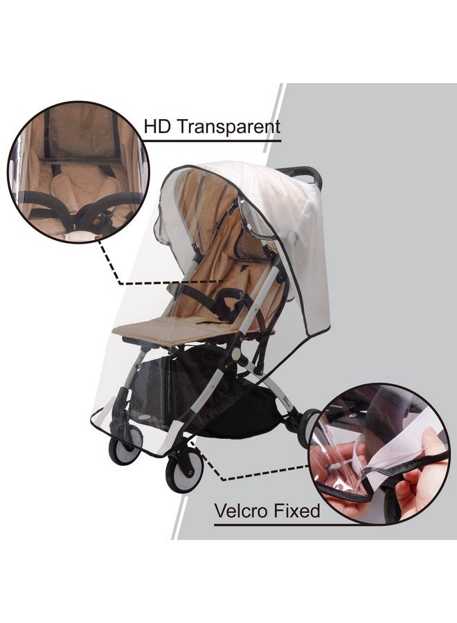 bemece Baby Stroller Rain Cover Bemece Universal Stroller Accessory Waterproof Windproof Travel Weather Shield Thick & Durable Protect From Dust And Snow With Breathable Ventilation Mesh Clear Visibility - Image 4