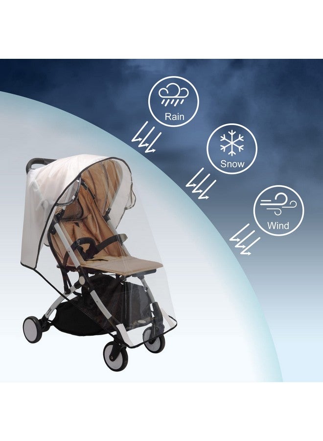 bemece Baby Stroller Rain Cover Bemece Universal Stroller Accessory Waterproof Windproof Travel Weather Shield Thick & Durable Protect From Dust And Snow With Breathable Ventilation Mesh Clear Visibility - Image 5