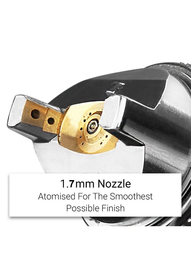 HVLP Spray Gun with 1.7mm Nozzles Needle Cap Automotive Air Paint Sprayer Gun Kit with 650cc Cup for Car Primer,Furniture Repair,Cake Decoration,Model Making,Wall Painting - Image 1