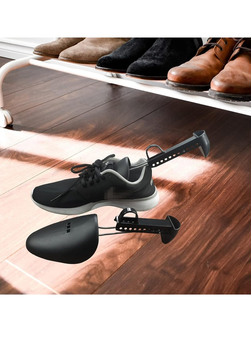 إسكدنيا 5 زوجين من أشجار الأحذية البلاستيكية ممتدة مثبتة للرجال، مداورة الطول محددة لحاملات الأحذية والحذاء الصغيرة لدعم وتشكيل (رجال، أسود) - Image 4