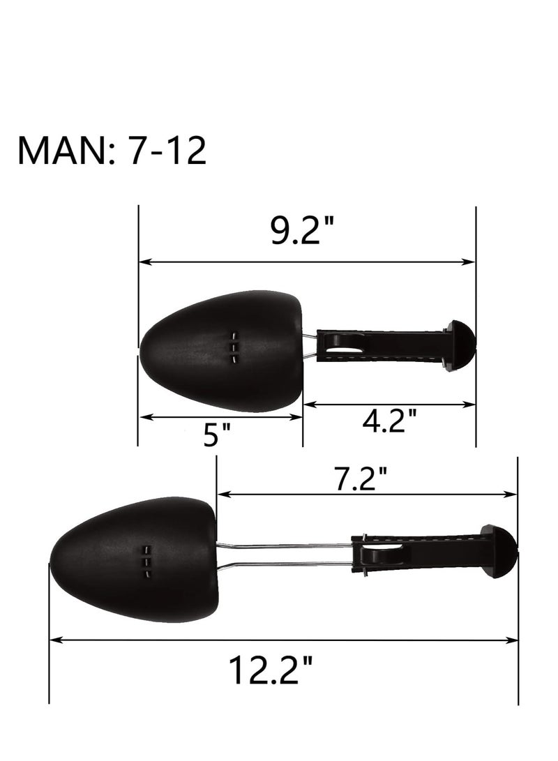 إسكدنيا 5 زوجين من أشجار الأحذية البلاستيكية ممتدة مثبتة للرجال، مداورة الطول محددة لحاملات الأحذية والحذاء الصغيرة لدعم وتشكيل (رجال، أسود) - Image 2