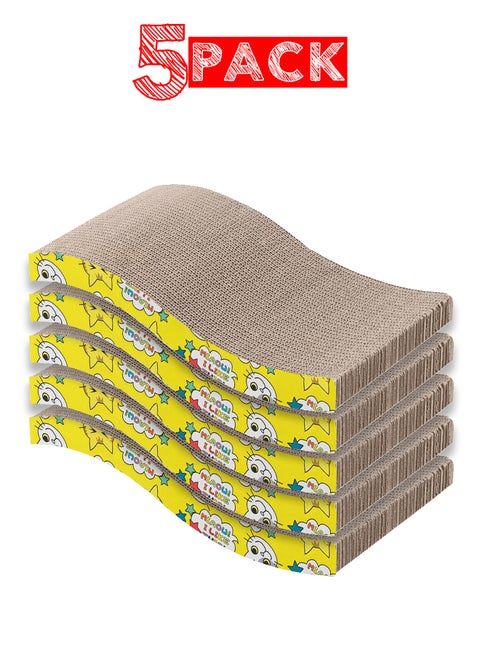5 Pack Cat Scratcher Cardboard Cat Scratch Pad with Premium Scratch Textures Design Durable Cat Scratching Pad Reversible