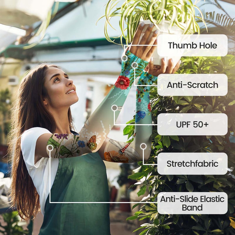 YPHCDO Gardening Sleeves for Women Farm Sun Protection Thorn Proof Cooling Arm Sleeves to Cover Arms for Garden Sports - Image 3