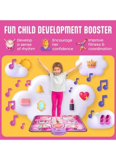 General Dance Mat Dance Mat Music Mat with LED Light Adjustable Volume Built-in Music Dance Games Gifts for Kids Girls Boys 4-8 Years Old  - Image 5