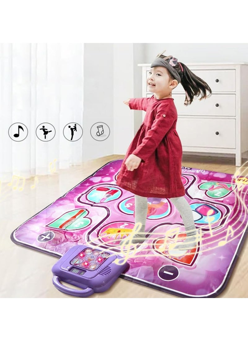 General - Dance Mat Dance Mat Music Mat with LED Light Adjustable Volume Built-in Music Dance Games Gifts for Kids Girls Boys 4-8 Years Old - Image 1