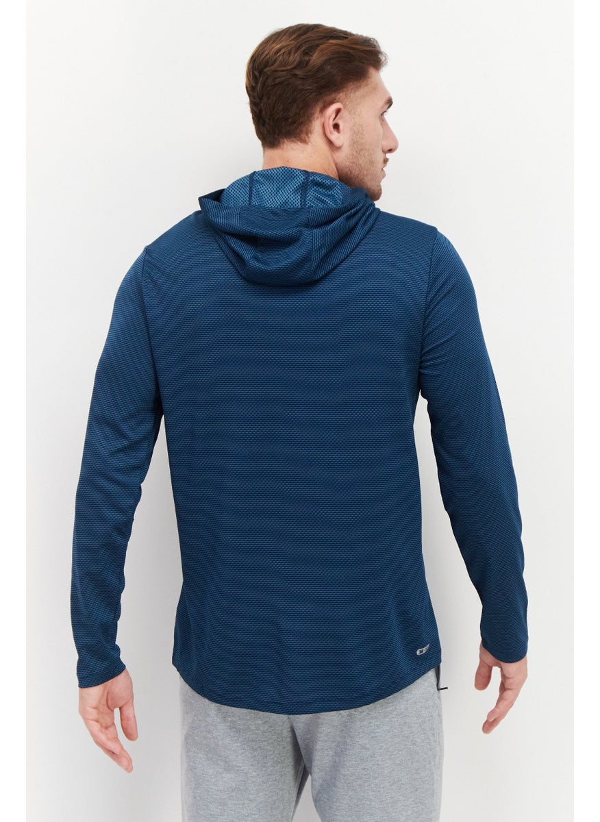RBX Men Sportswear Fit Hooded Training Sweatshirt, Blue  - Image 4