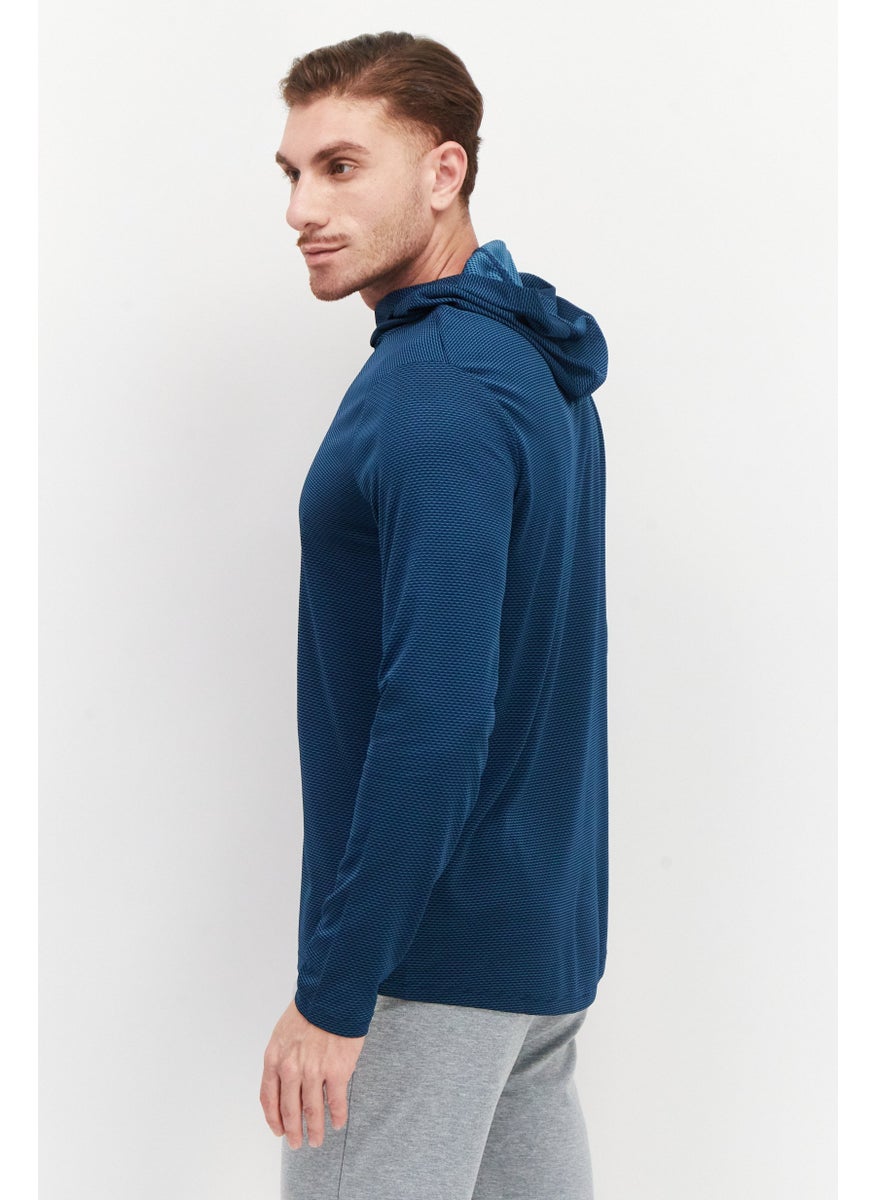 RBX Men Sportswear Fit Hooded Training Sweatshirt, Blue  - Image 2