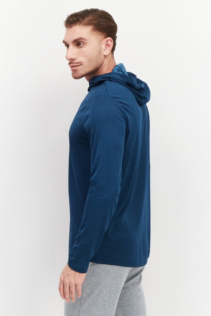 RBX Men Sportswear Fit Hooded Training Sweatshirt, Blue  - Image 2