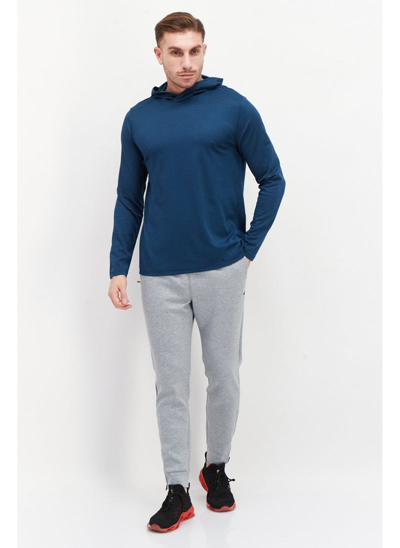 RBX Men Sportswear Fit Hooded Training Sweatshirt, Blue  - Image 5
