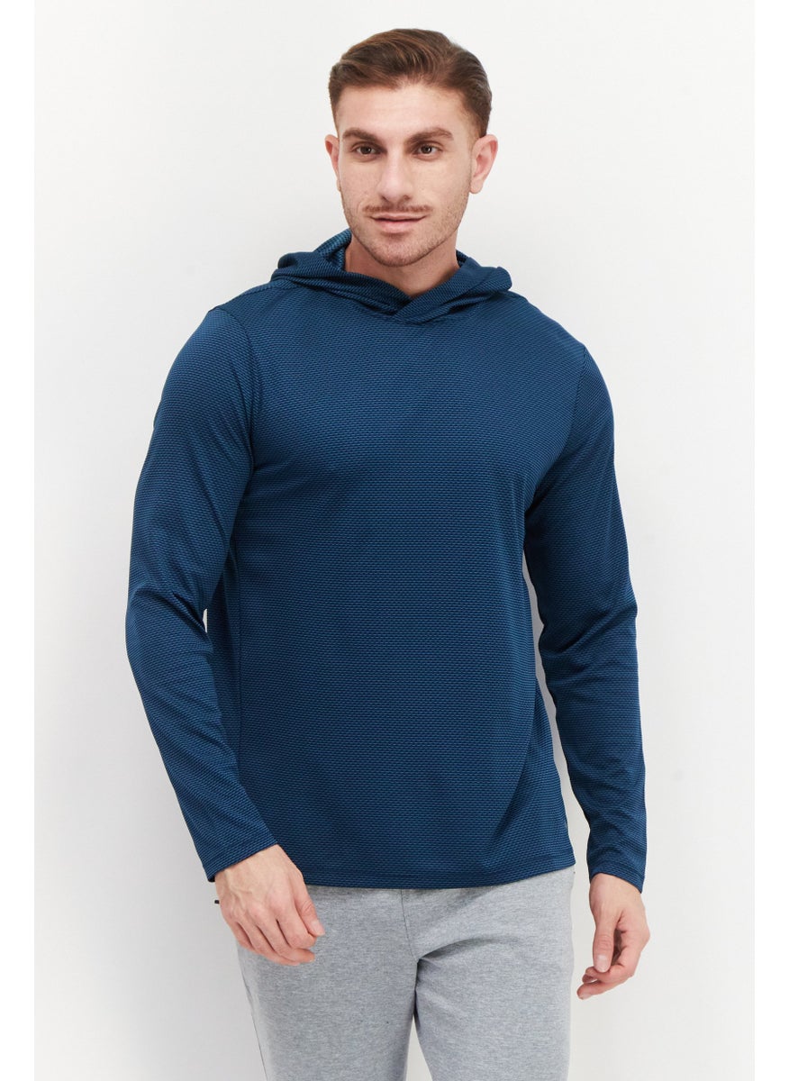 RBX Men Sportswear Fit Hooded Training Sweatshirt, Blue  - Image 1