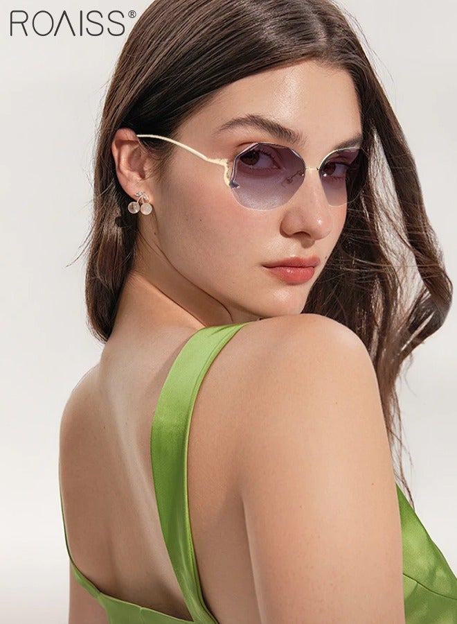 roaiss 2 Pcs Polygon Sunglasses for Women, UV400 Protection Sun Glasses, Fashion Decorative Eyewear for Outdoor Party Street Photography, 59mm - Image 2